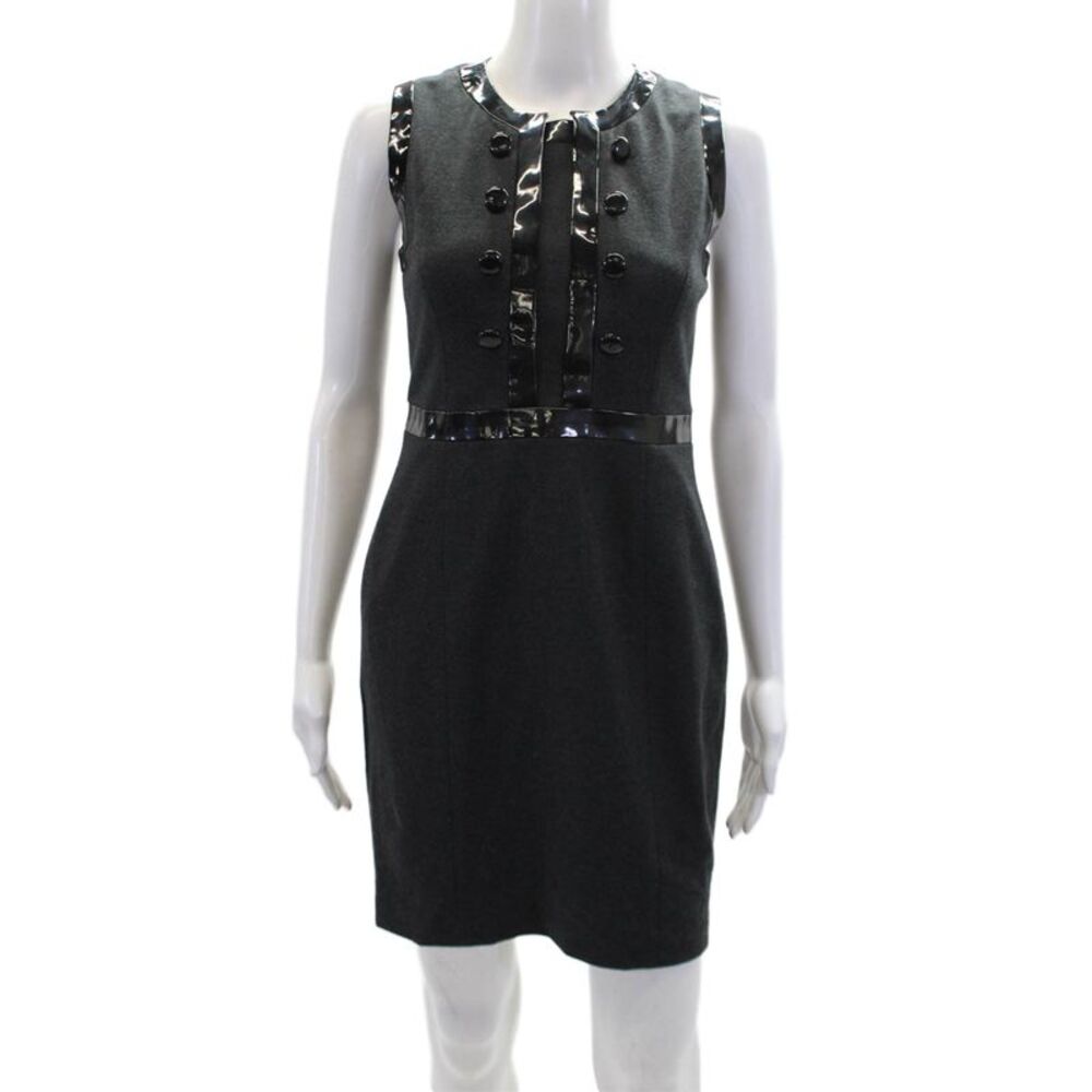 Cynthia Cynthia Steffe Womens Sleeveless PVC Trim Detail Dress Gray Size 2